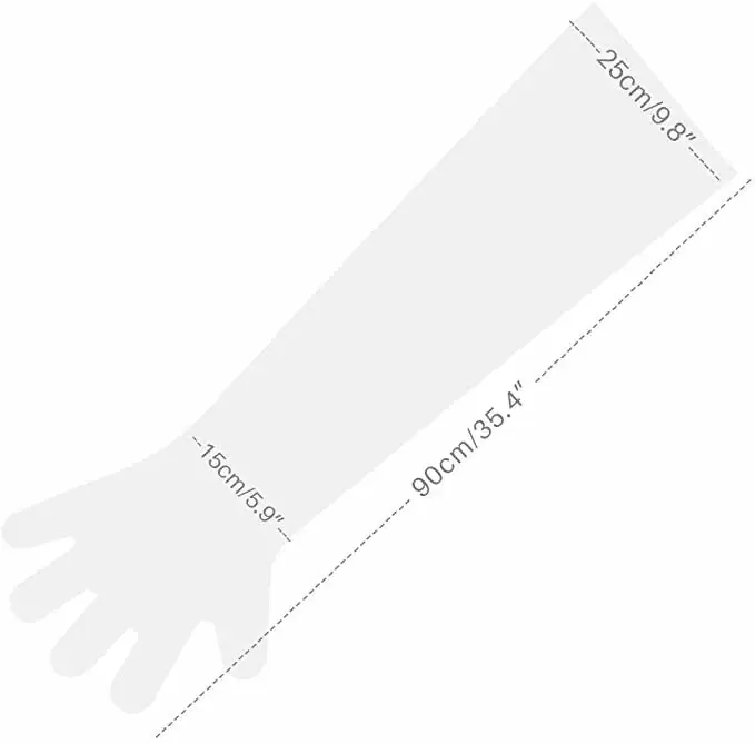 Одноразовые длинные перчатки для осеменения из полиэтилена низкой плотности