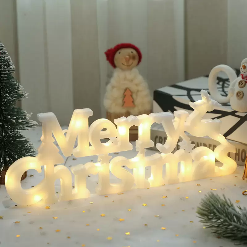 Luz LED de letras decorativas navideñas