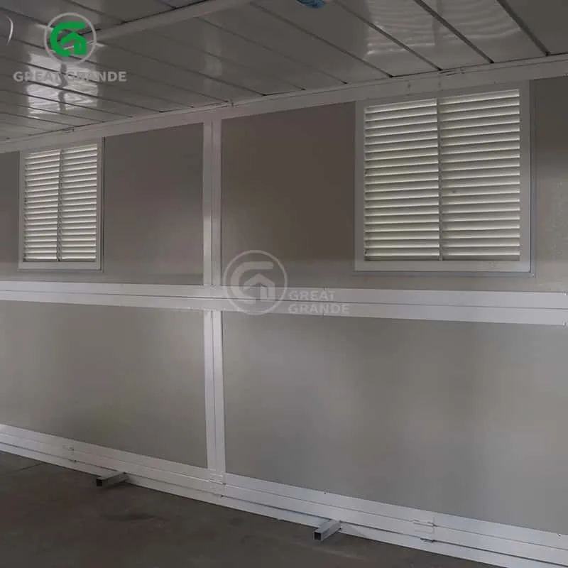 Fabricante de cortinas para casa de contêiner dobrável com porta dupla de parede lateral