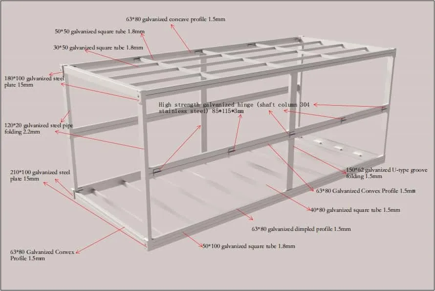 Estrutura de casas de contêineres pré-fabricadas