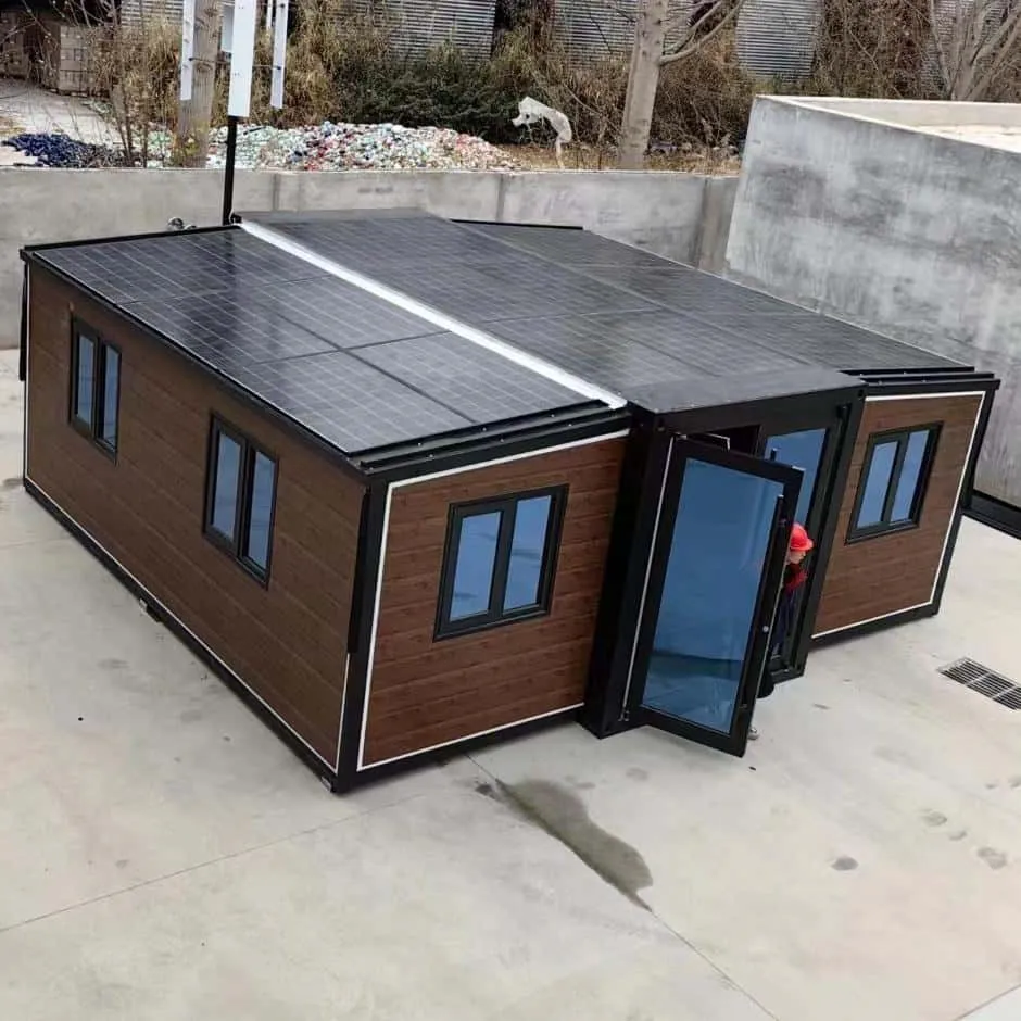 Solar panel on top of prefab tiny house