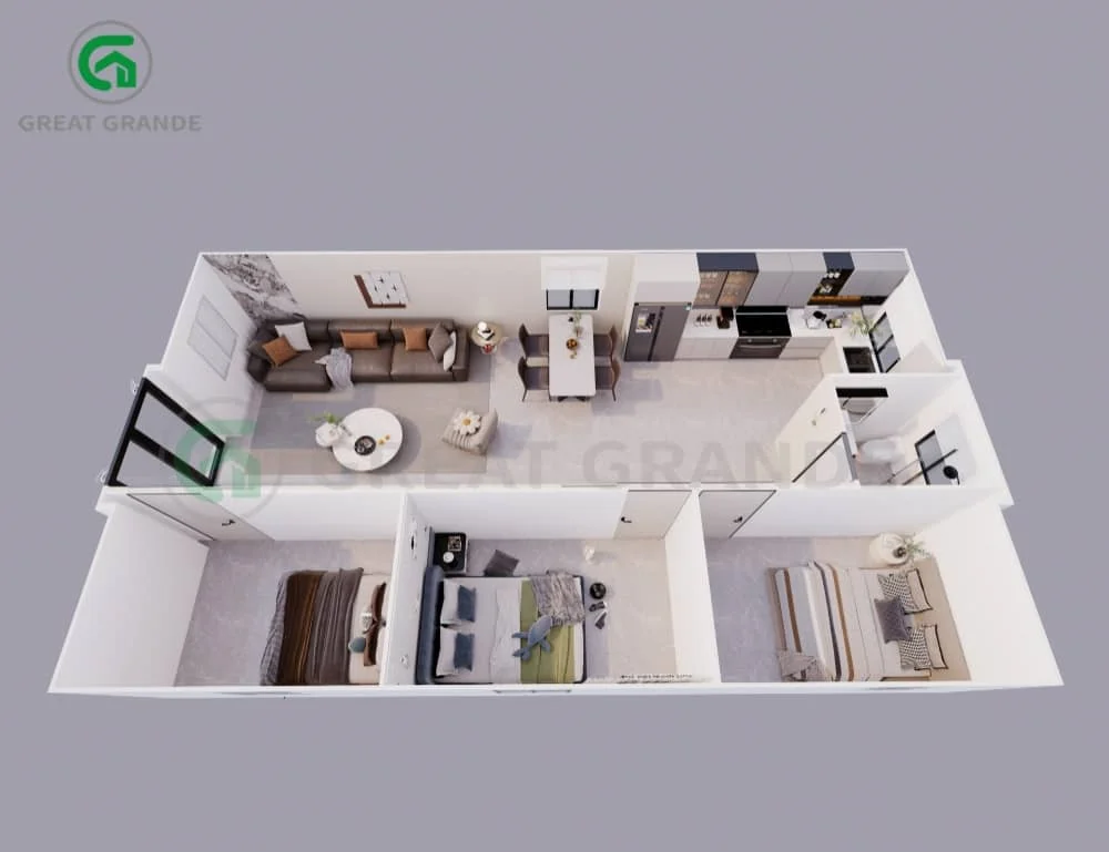 40 pés barato pré-fabricado Tiny Homes layout personalizado