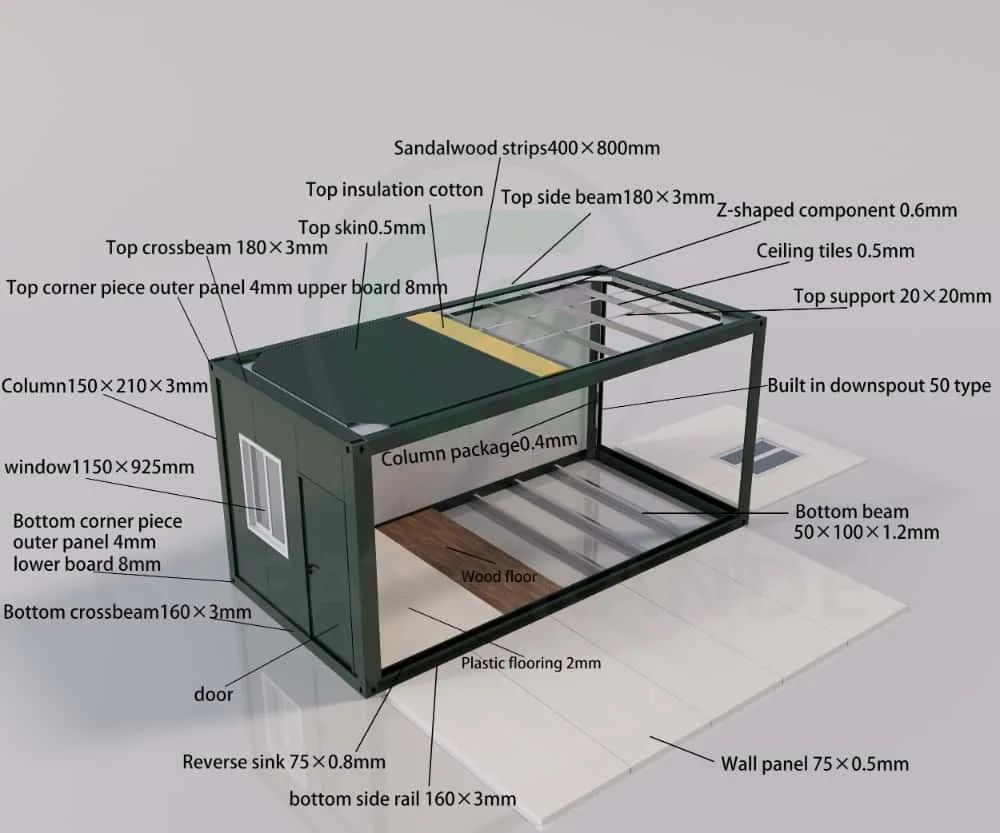 flat pack container house frame