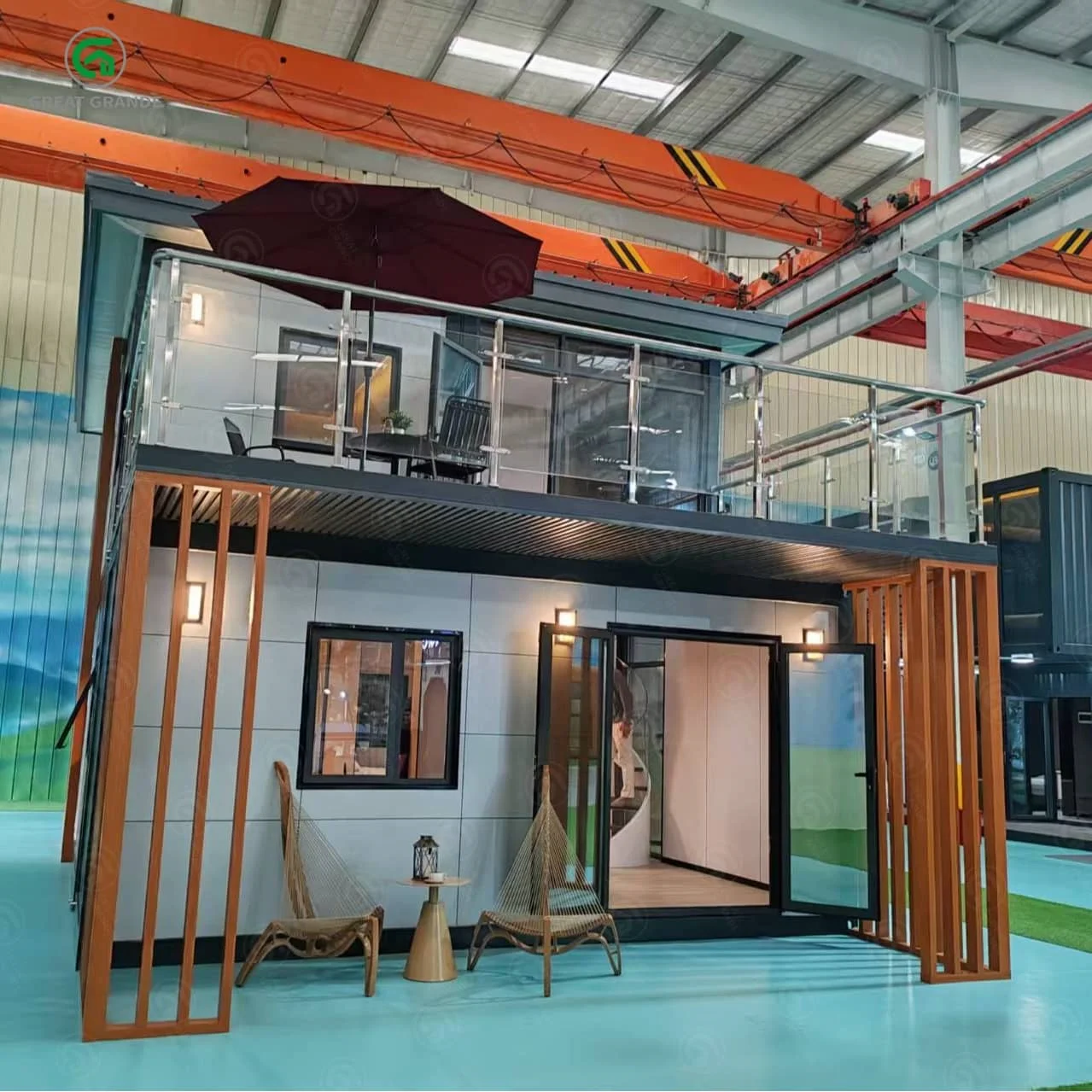 Casas prefabricadas de contenedores Fábrica de oficinas de lujo