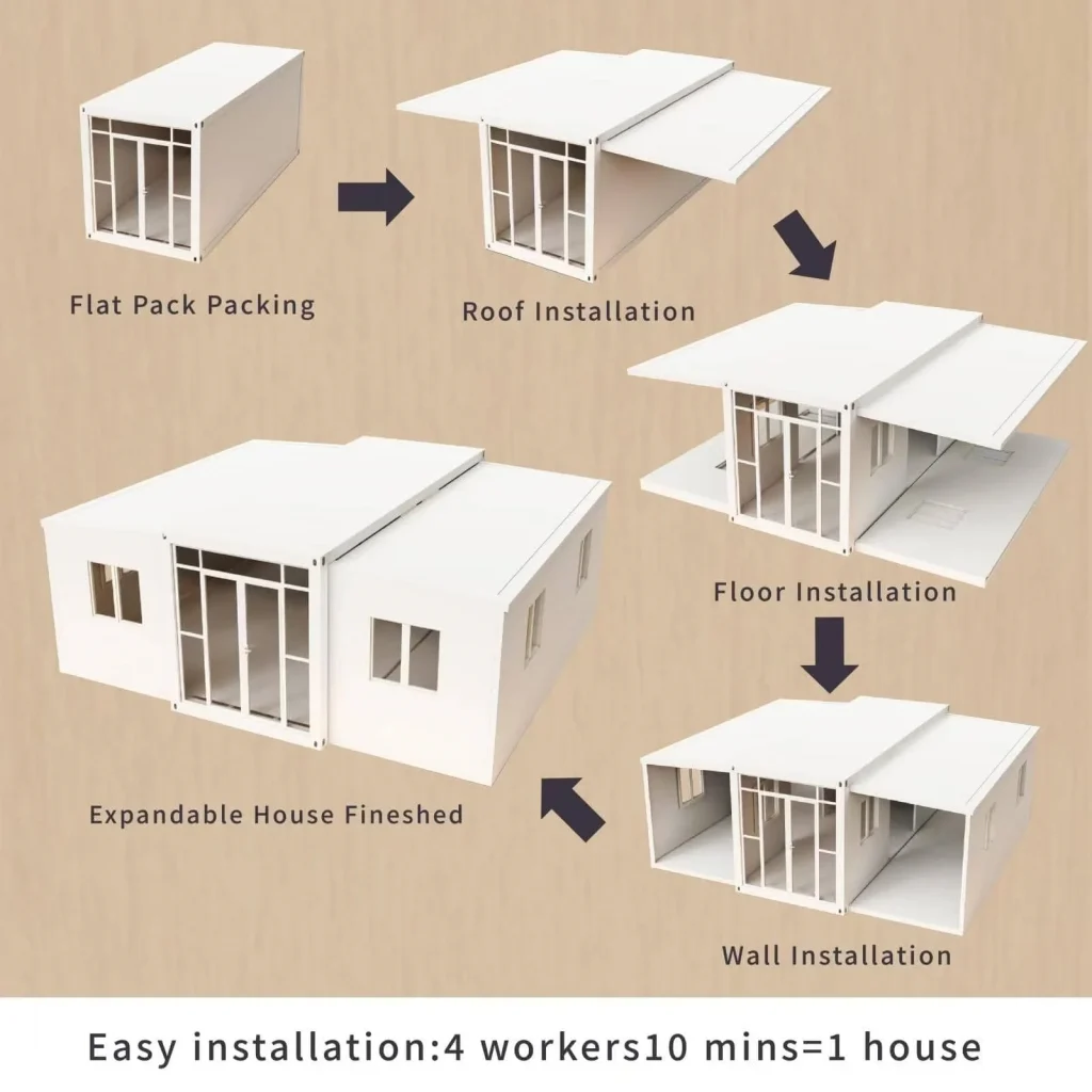 Casa prefabricada plegable de construcción rápida