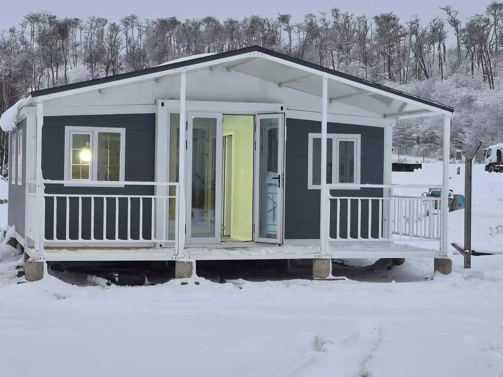 Projeto de casa container expansível de 20 pés na Argentina
