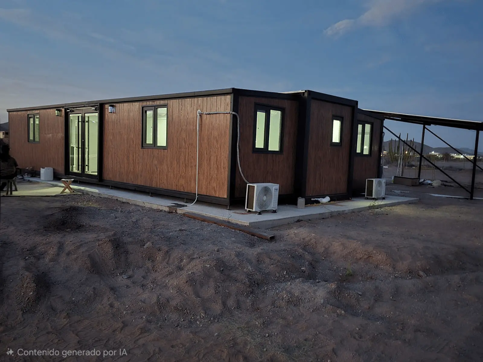 Casa contêiner dobrável de 40 pés (74 m²): uma solução residencial completa com 3 quartos no México.