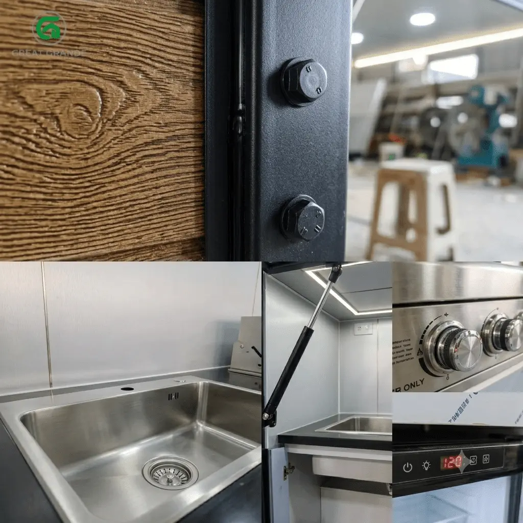 durable wpc cladding portable outdoor kitchen