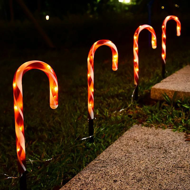 Fabricant de lumières de marqueurs de chemin de canne en sucre de Noël(2)