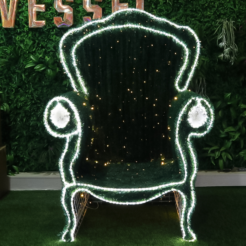 Iluminación decorativa de calle led para exteriores, luz personalizada para silla de asiento 3D