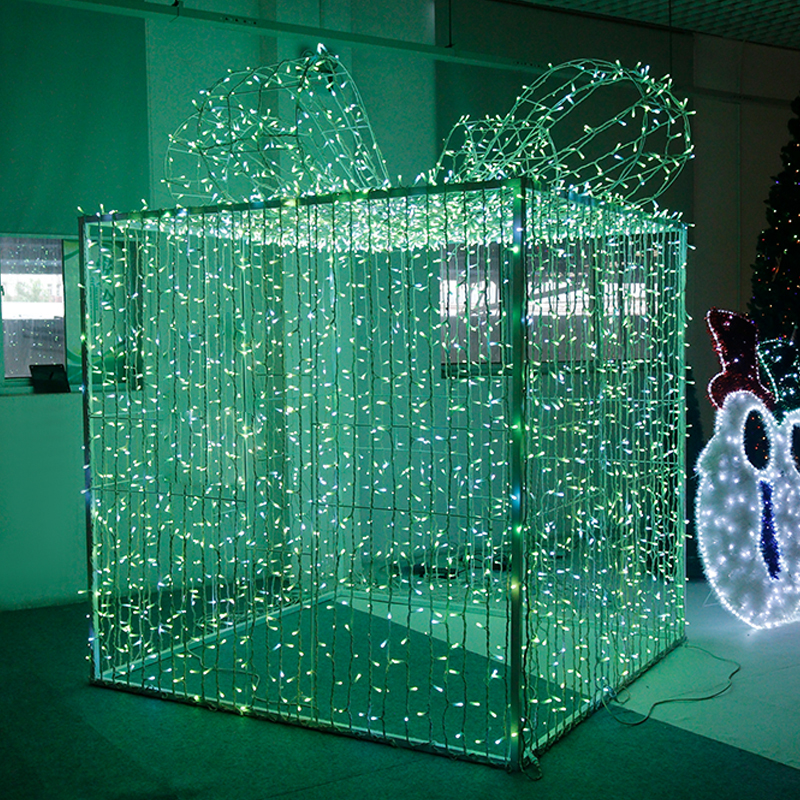3D 智能图案灯圣诞装饰 RGB 彩色礼品盒 LED 图案灯装饰