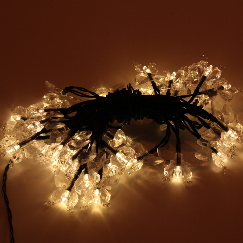 Guirlande lumineuse solaire à 30 LED, papillon transparent, pour décoration de noël