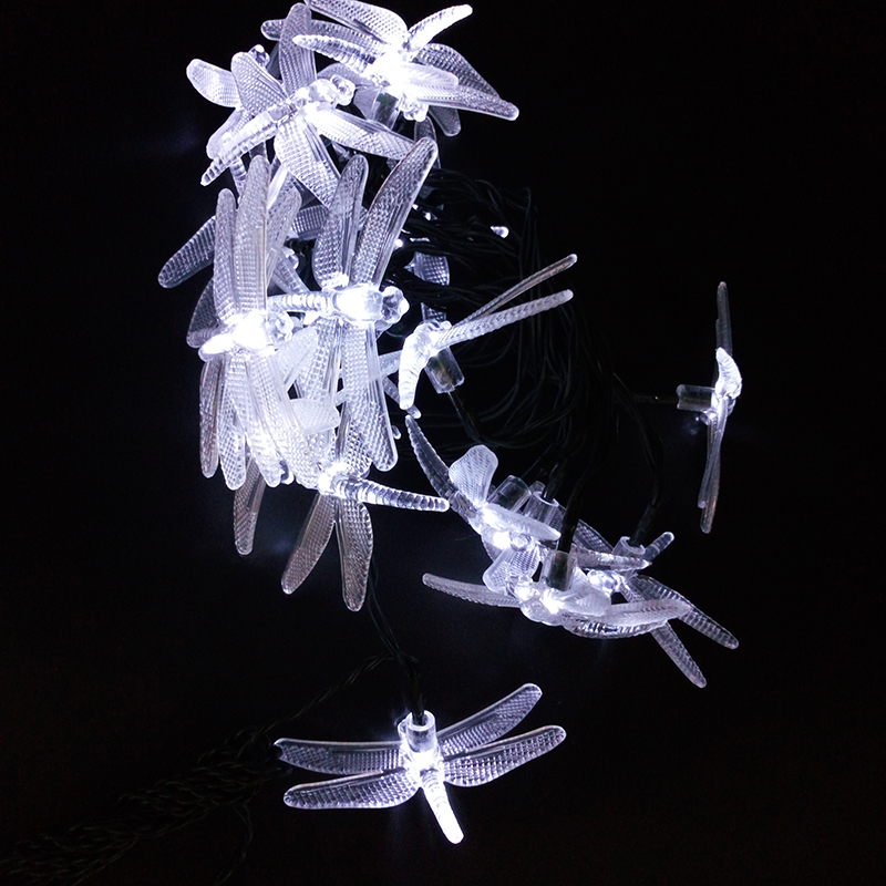 GV 30LT 防水太阳能串灯蜻蜓形 LED 装饰图案节日灯