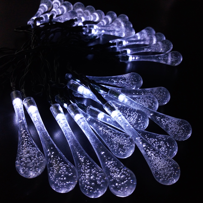 Gota de água jardim árvore luzes decorativas feriado festival ao ar livre led string luzes solares