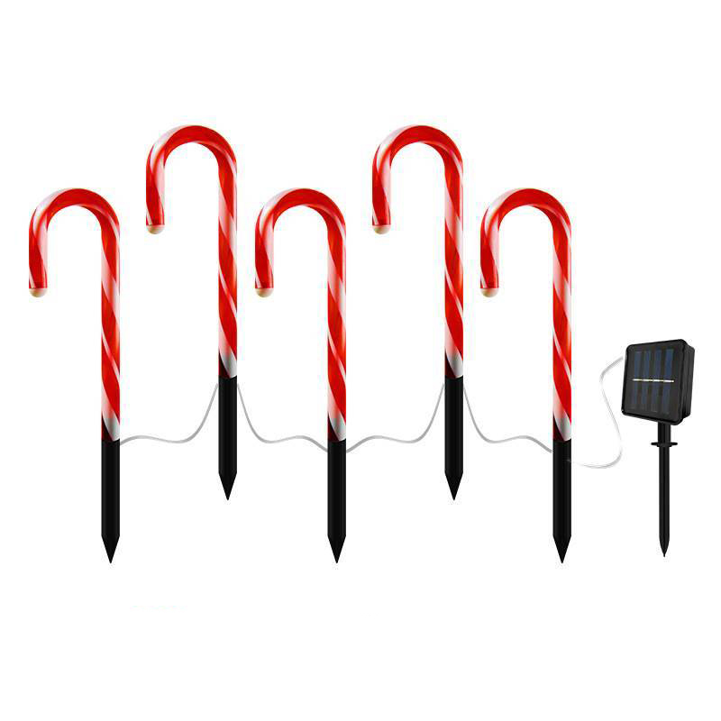 Christmas Solar Candy Cane Lights Solar Powered Christmas Pathway Stake Markers Lights