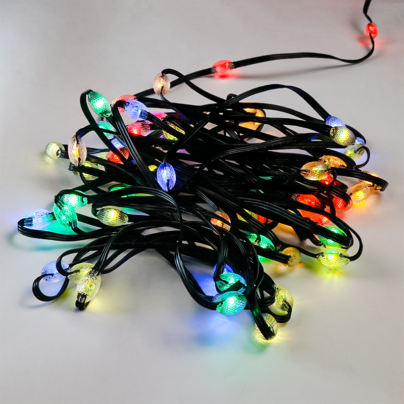 luces de Navidad rgb inteligentes decoración navideña luces de cadena de alambre de cobre de hadas con cable negro