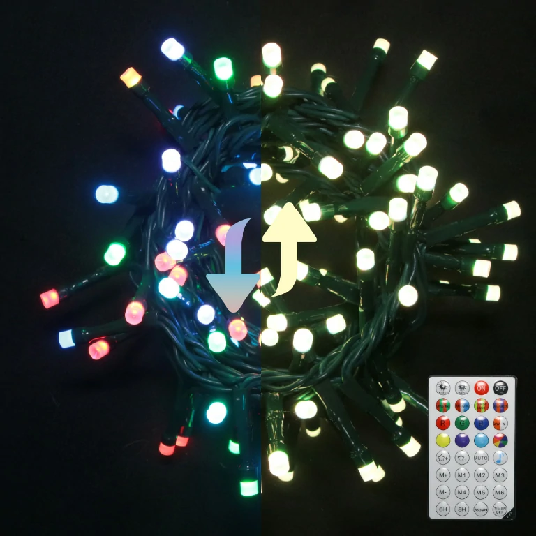 Cadena de luces LED inteligentes con control remoto para todas las festividades