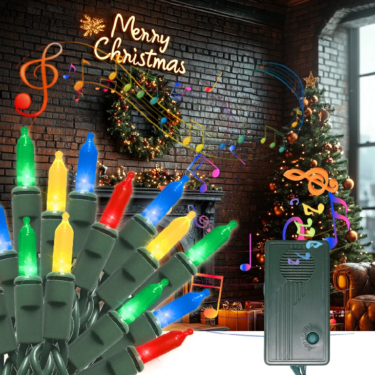 Musical Multicolor LED String Lights with Customizable Sound & Rhythm