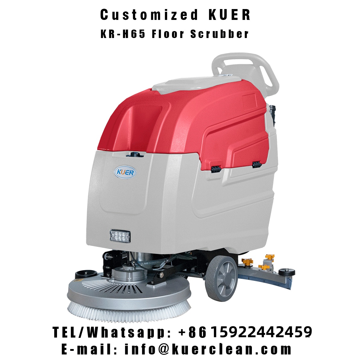 Customized 510mm Single Brush Walk-behind Floor Scrubber Machine with Battery