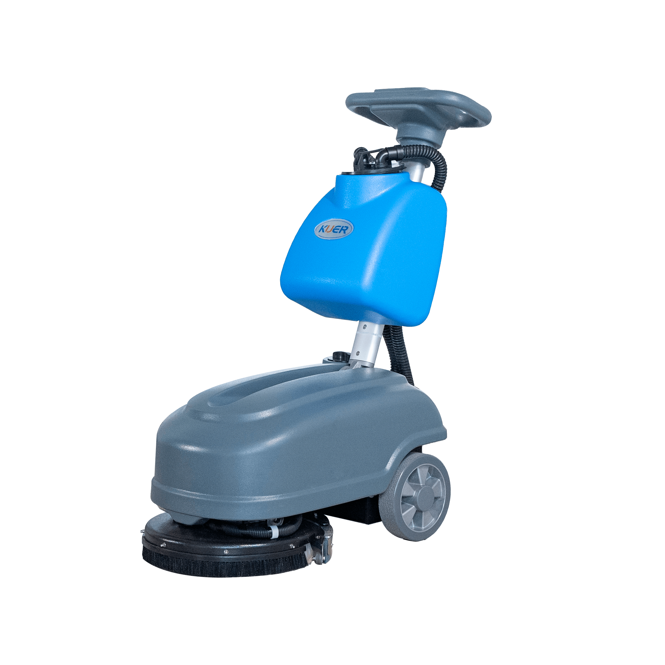 KUER 14″ Single Brush Walk-behind Floor Scrubber Machine with Battery | KR-XS15D 14,530 ft²/hr
