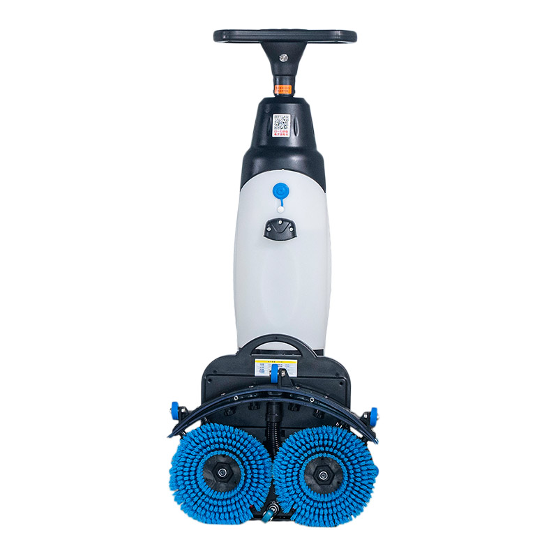 KUER 7″ Double brush Hand Push Floor Scrubber Machine with Battery | KR-XS430 12,920 ft²/hr