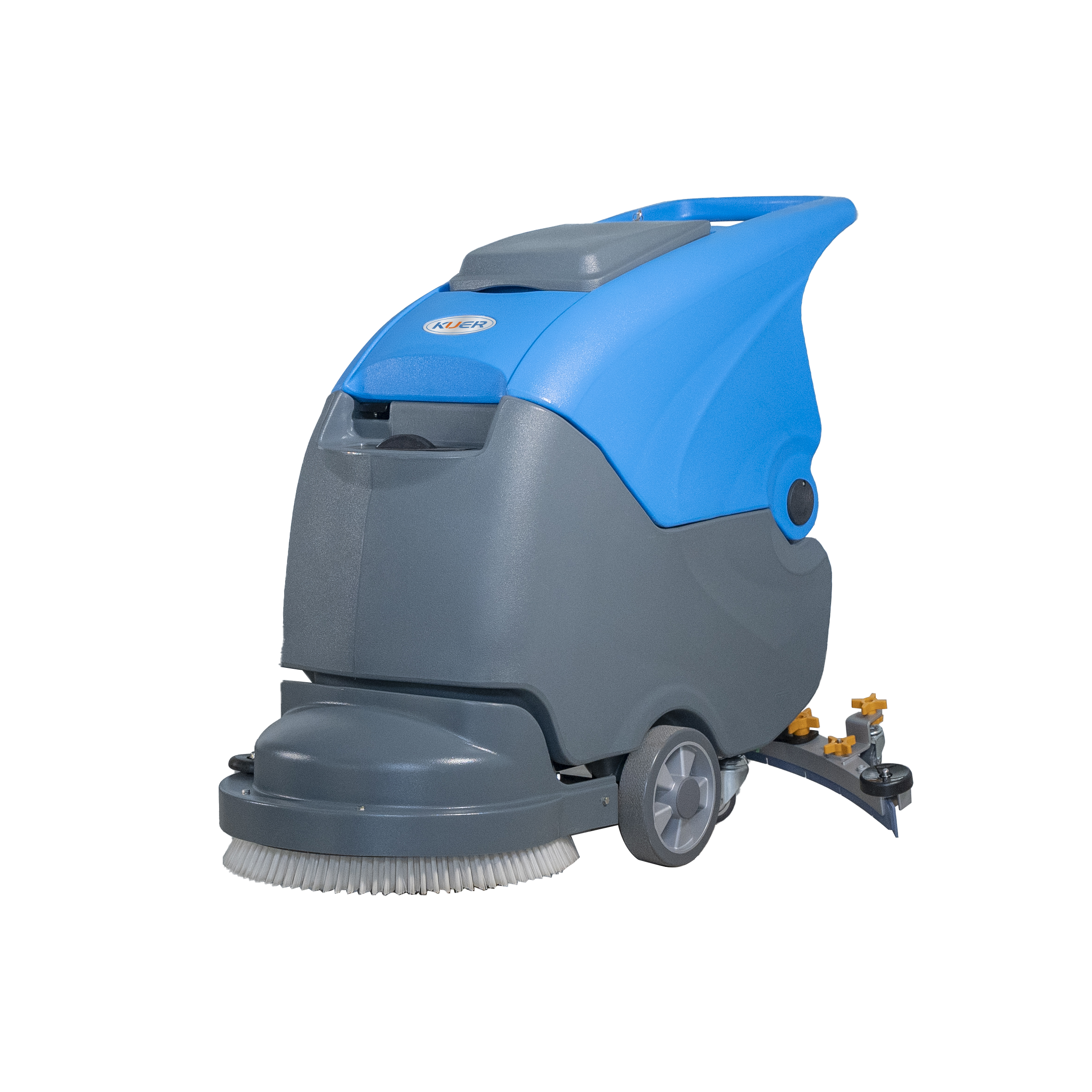 KUER 18″ Single Brush Hand Push Floor Scrubber Machine with Battery | KR-XS50D 18,840 ft²/hr