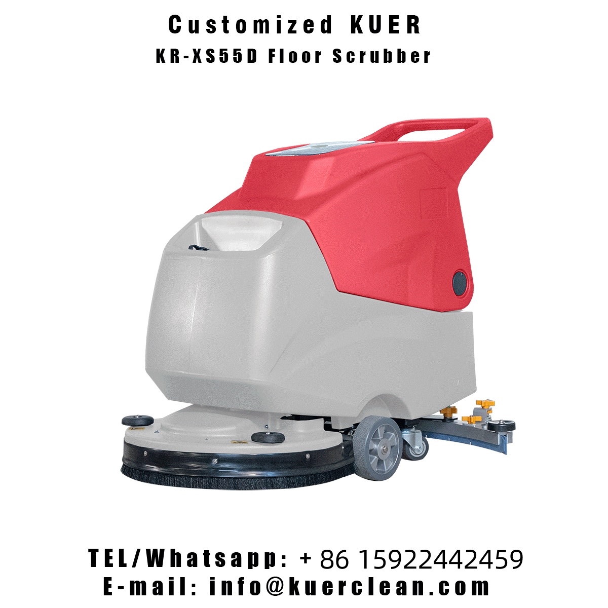 Customized 490mm Single Brush Walk-behind Floor Scrubber Machine with Battery