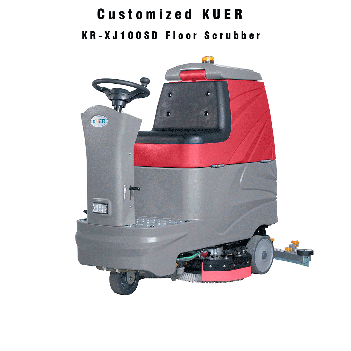 Customized 380mm Double Brush Ride-on Floor Scrubber Machine with Battery