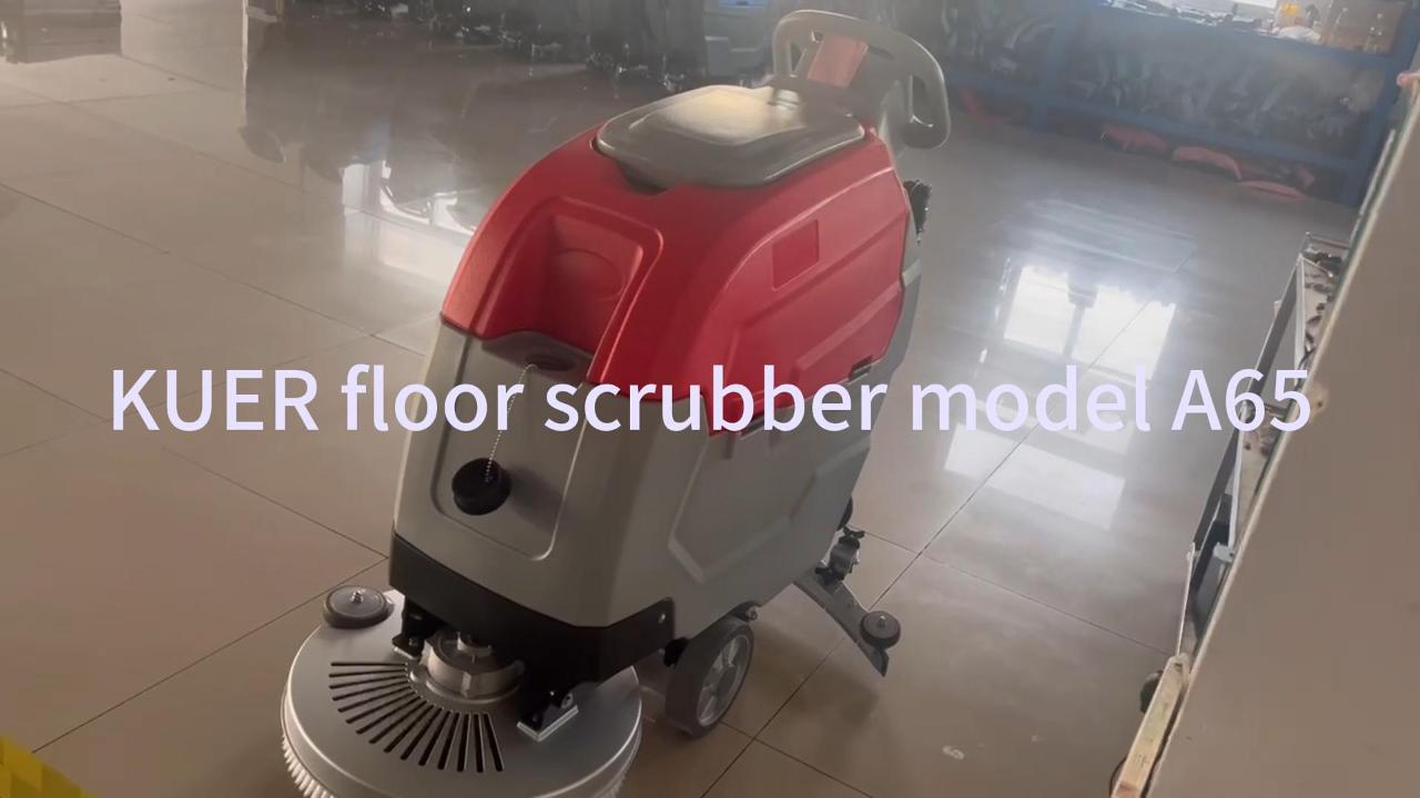 KUER push-type floor scrubber A65 video introduction