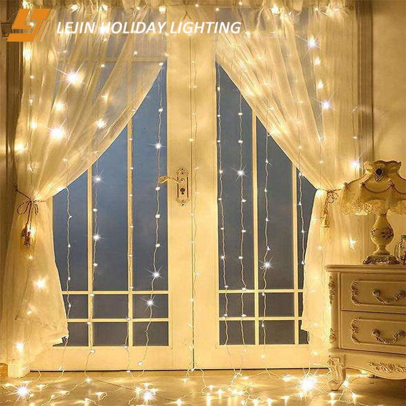 Fairy 300 leds luces de cortina led blancas cálidas para decoración de interiores de fiestas