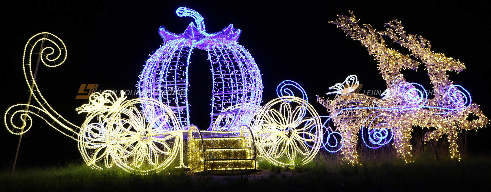 Illuminazione decorativa del parco divertimenti