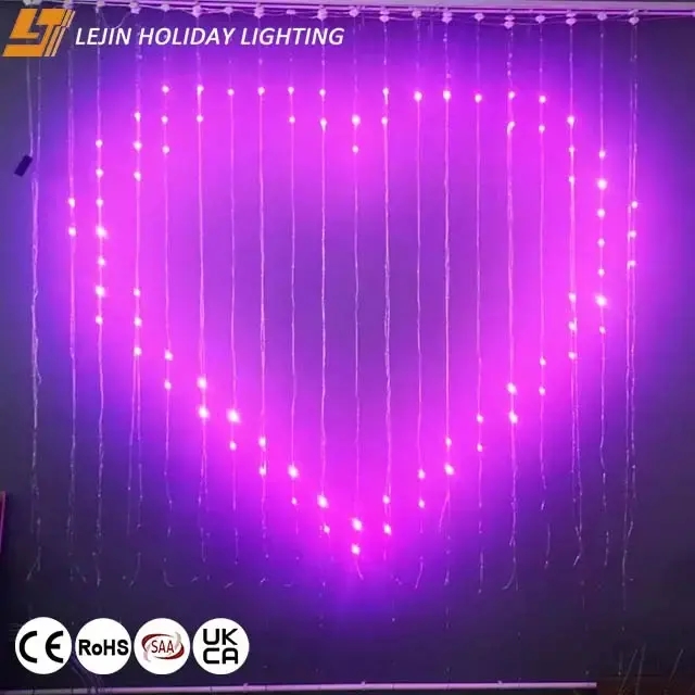 APP control safe waterproof IP65 led smart fairy curtain light for holiday decoration