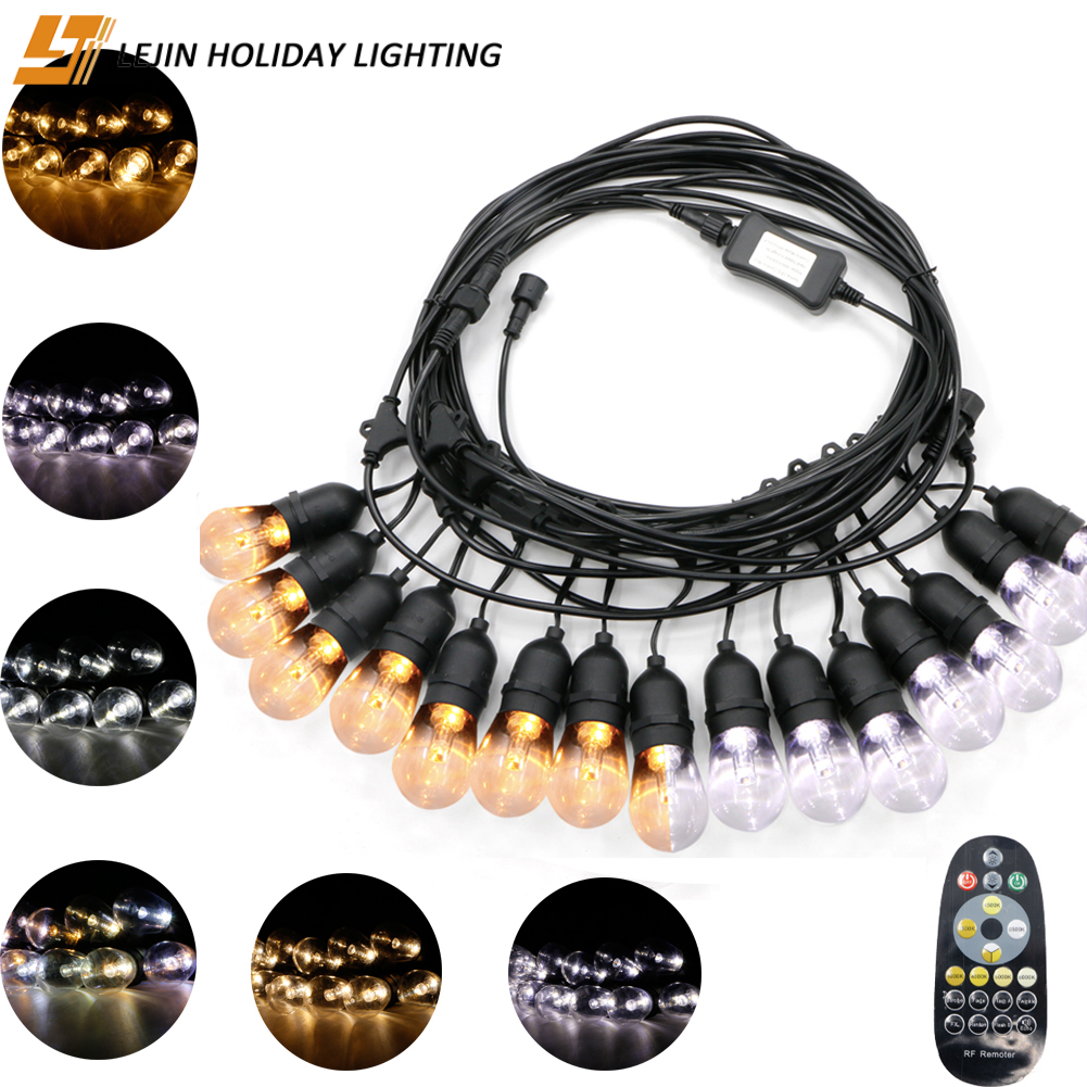 Low voltage color changing voice control double colors outdoor string lights with remote control