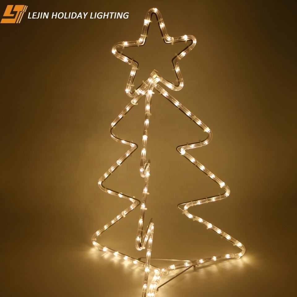 3D Christmas star tree motif light for indoor and outdoor decoration