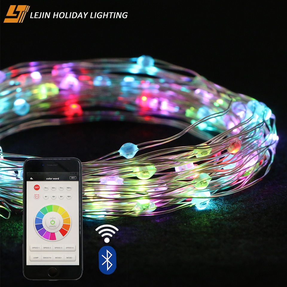 Decorazione regalo floreale LED APP telecomando intelligente luci in filo di rame per la decorazione natalizia