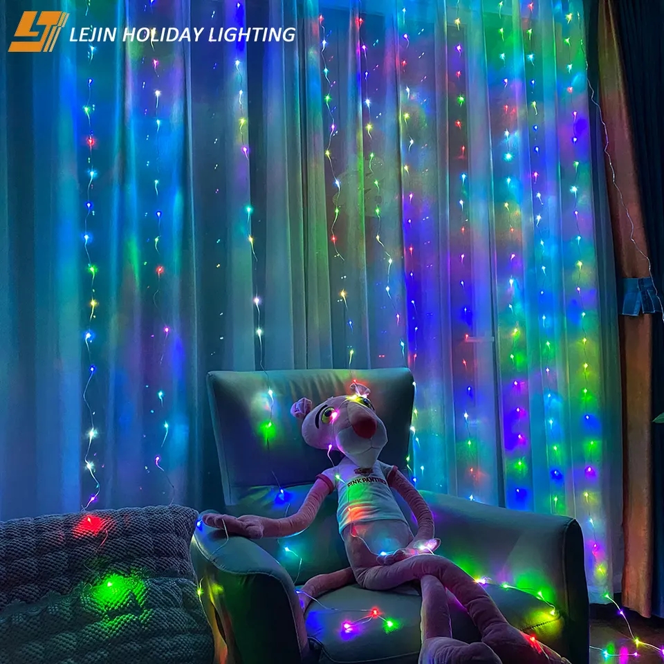 Indoor decoration Fairy led copper wire curtain lights for party decoration