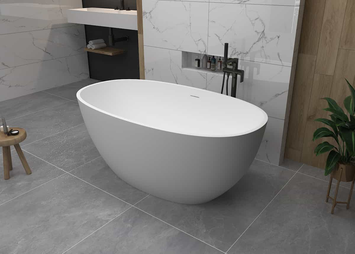 Italian Style Luxury Comtemporary Freestanding bathtub-Oval 1.6m matte white mordern Lilya 2130240