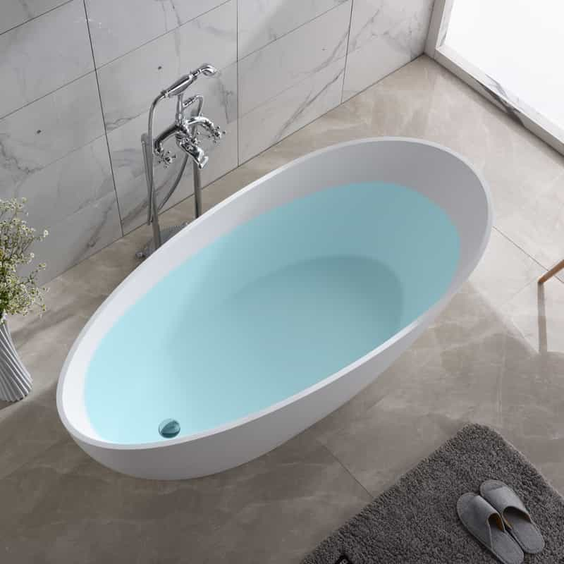 Hot Sale Matt White Solid Surface Bathtub Resin Stone Freestanding bathtub-Teardrop 1.4m  Lilya 2130290