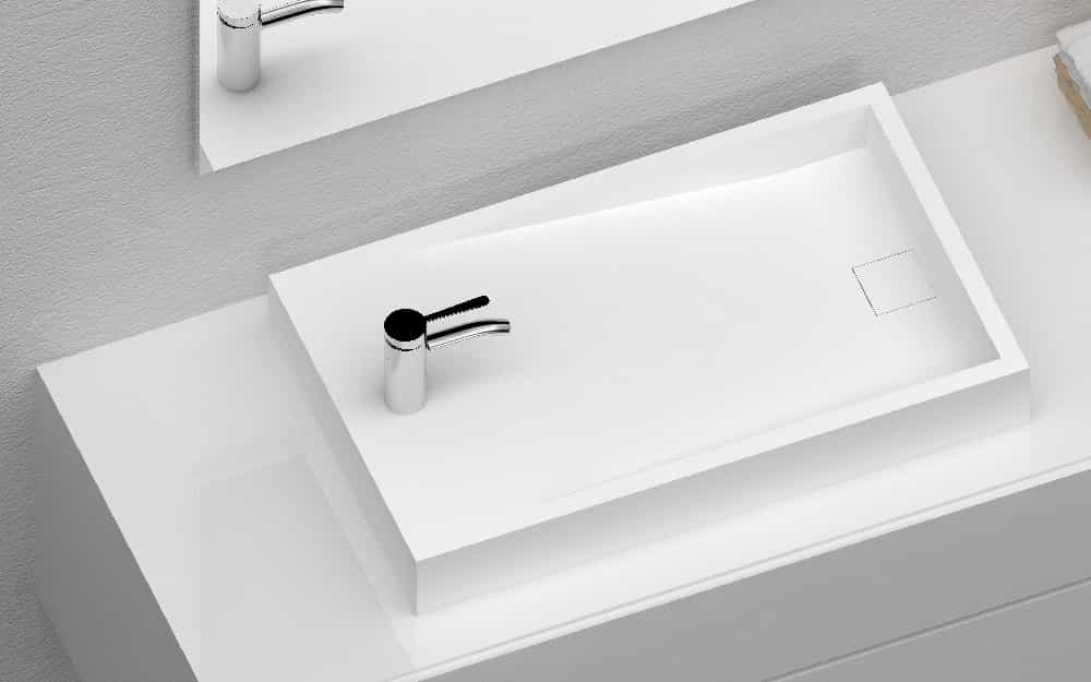 Italian Style Luxury Contemporary Stone Resin Vessel Sink Modern Art Sink matte White Lilya 1220120