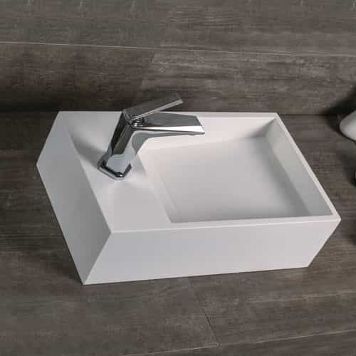 Italian Style Luxury Contemporary Stone Resin Vessel Sink Modern Art Sink matte White Lilya 1220070