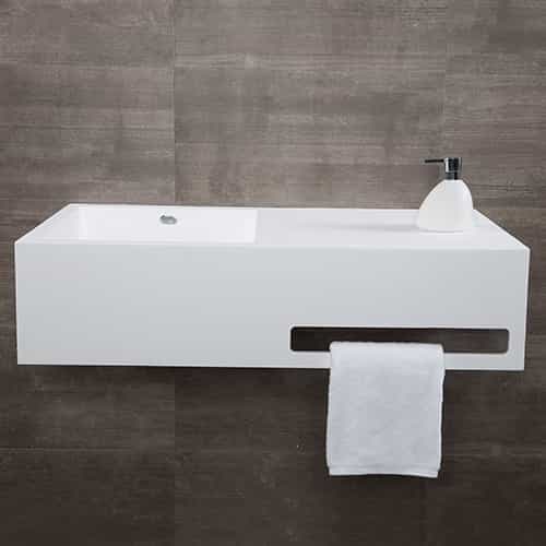 Italian Style Luxury Contemporary Stone Resin Wall Hang basin Modern Art Sink matte White LILYA 1520110