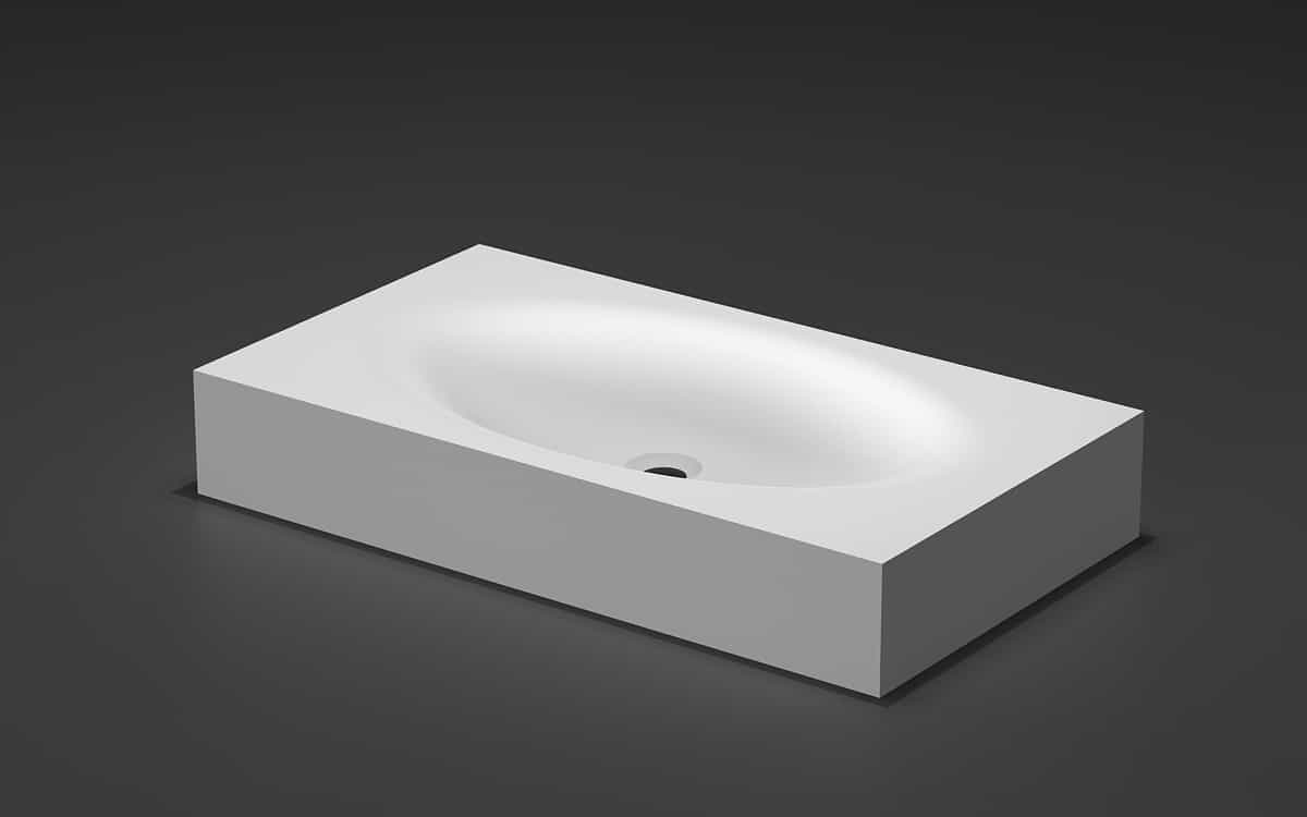 LILYA 1530190 Italian Style Luxury Contemporary  Stone Resin Wall Hang basin Modern Art Sink matte White