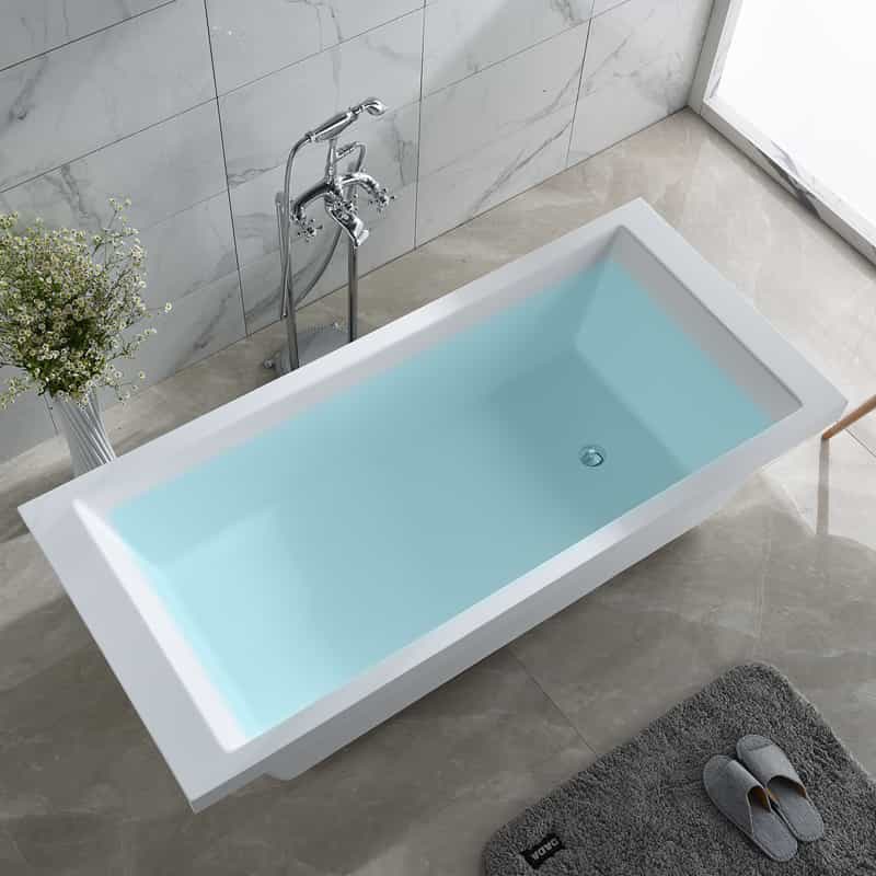 Italian Style Luxury Contemporary Semi-Embedded bathtub-Square1.79m matte white mordern Lilya 2120030