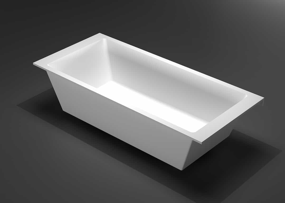 Italian Style Luxury Contemporary Semi-Embedded bathtub-Square1.79m matte white mordern Lilya 2120030