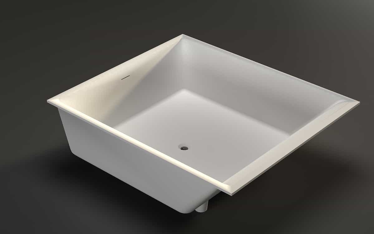 Stone Resin Freestanding Bathtub Semi-Embedded bathtub-Square1.45m Lilya 2120070