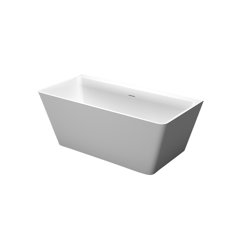 Solid Cast Marble Stand Free Bathroom Tub, Large Custom Size Solid Surface Composite Stone Resin Freestanding Bathtub Lilya 2120050