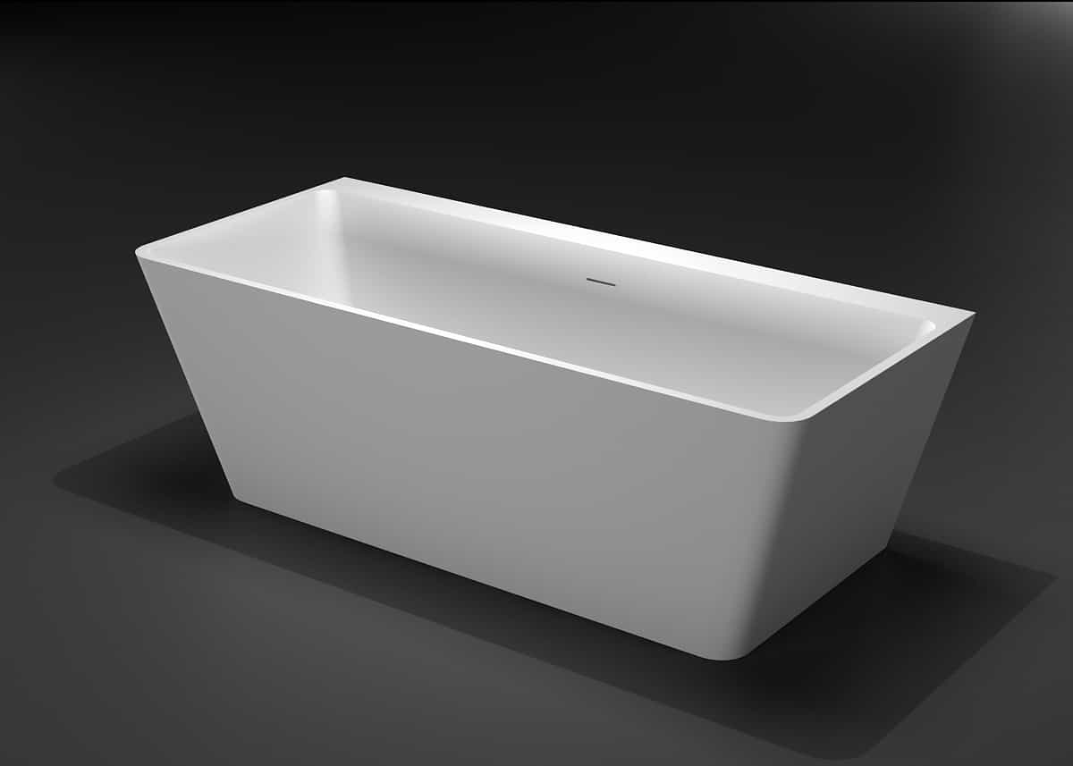 Stone Resin Freestanding Bathtub Matte White Bathtub Square Shape matte white mordern Lilya 2120060