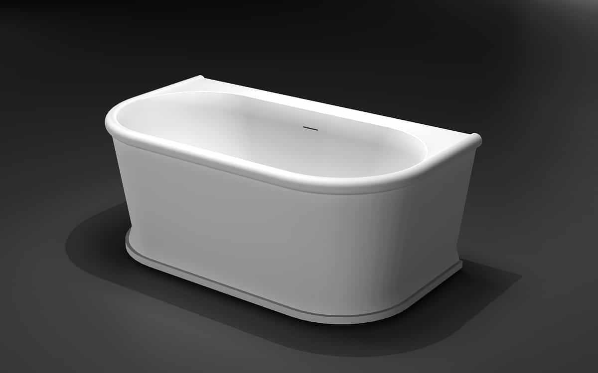 Composite Acrylic Freestanding Bathtub Contemporary Soaking Tub with Chrome Overflow and Drain Square Shape  Lilya 2130270