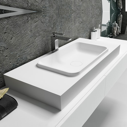 Italian Style Luxury Contemporary Stonang basin Modern Art Sink matte White LILYA 1530020