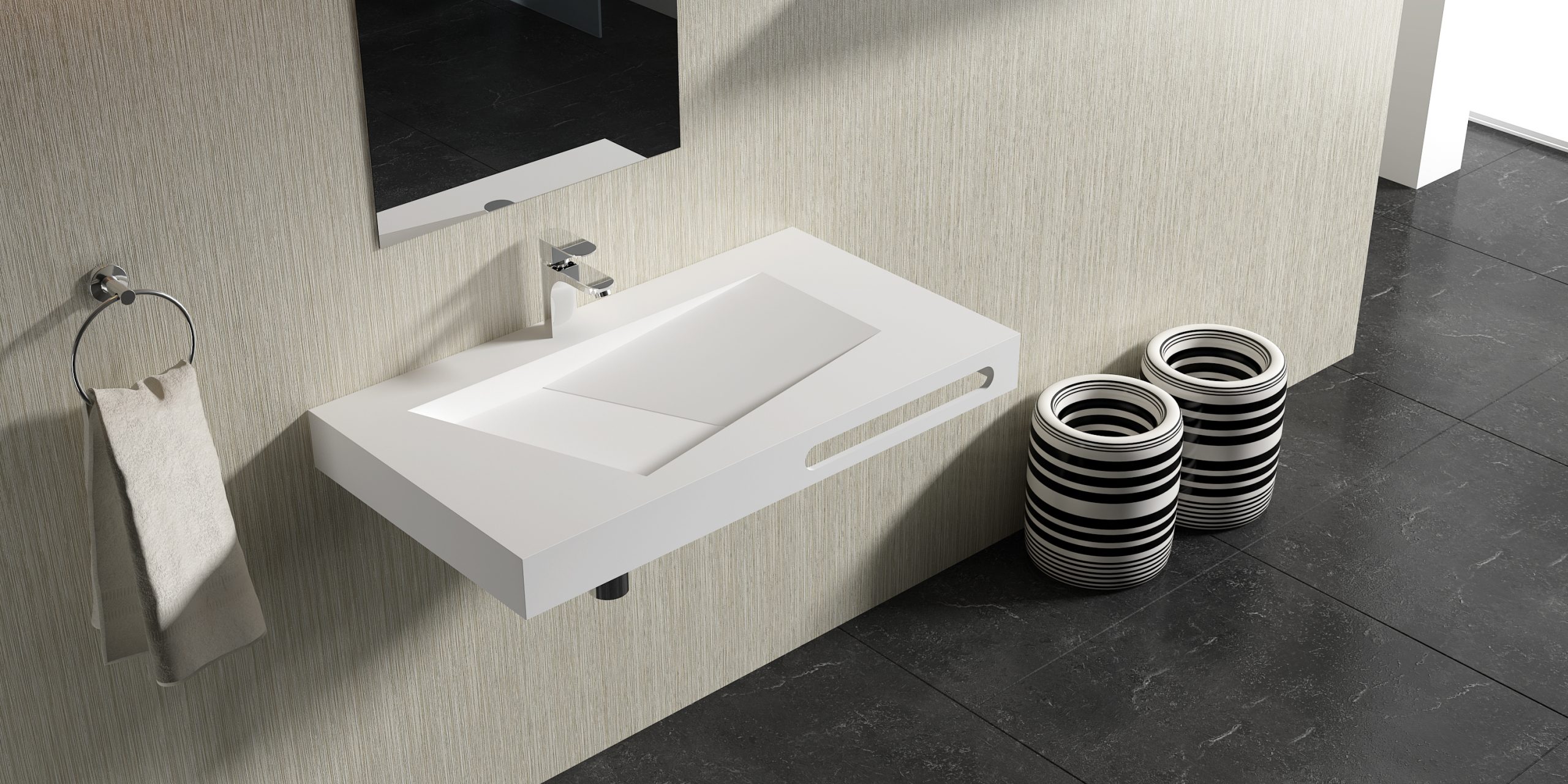 Italian Style Luxury Contemporary Stonang basin Modern Art Sink matte White LILYA 1530031